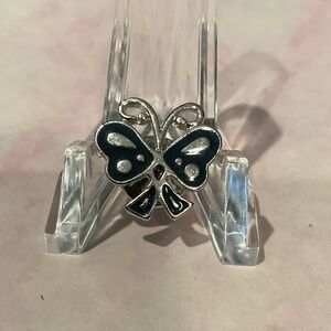 Vintage Amway Silver and Blue Tiny Butterfly Tie Tack or Lapel Pin